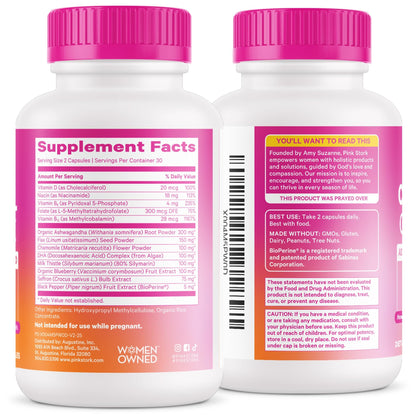 Pink Stork Cortisol Complex for Women – Adaptogenic Adrenal Support, 60 Count