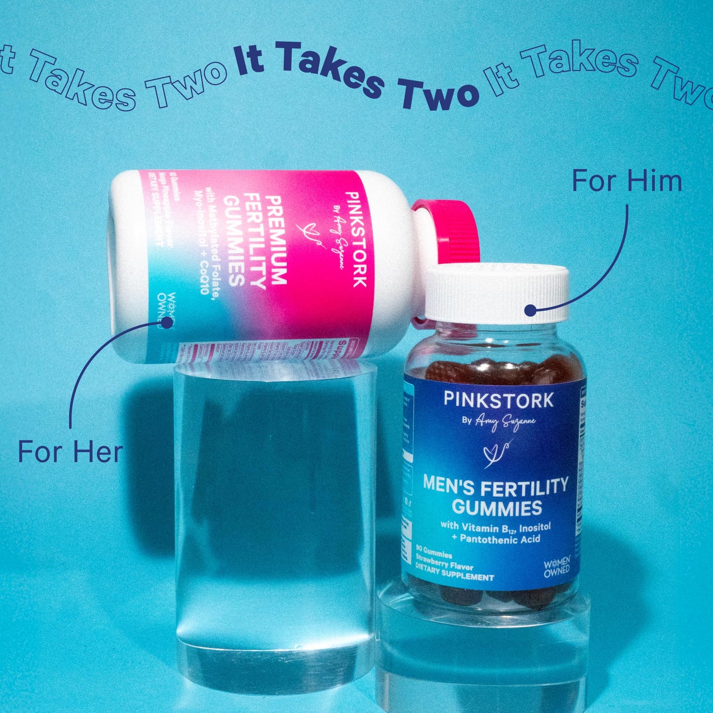 Pink Stork His & Hers Fertility Gummies Bundle – Fertility Support for Women & Men