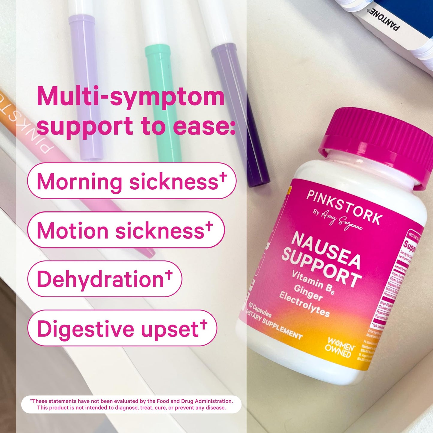 Pink Stork Vitamin B6, Ginger & Electrolyte Capsule – GLP1 Support & Gentle Digestive Balance