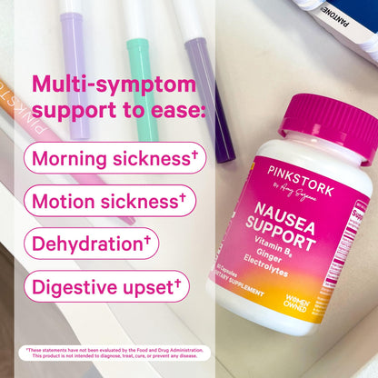 Pink Stork Vitamin B6, Ginger & Electrolyte Capsule – GLP1 Support & Gentle Digestive Balance