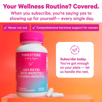Pink Stork Inositol for Women – 40:1 Myo-Inositol & D-Chiro, 30 Servings