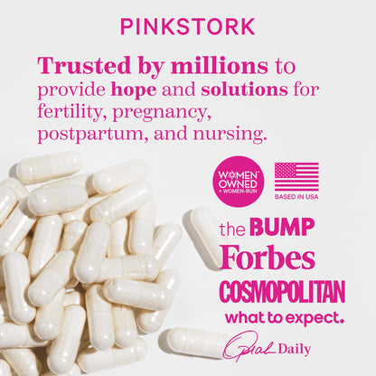 Pink Stork Labor Prep: Evening Primrose + Raspberry Leaf, Veg Capsules