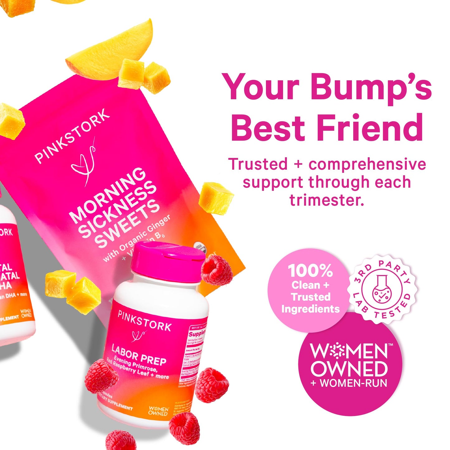 Pink Stork Omega-3 DHA 540 mg - Prenatal & Postpartum DHA/EPA (60 Softgels)