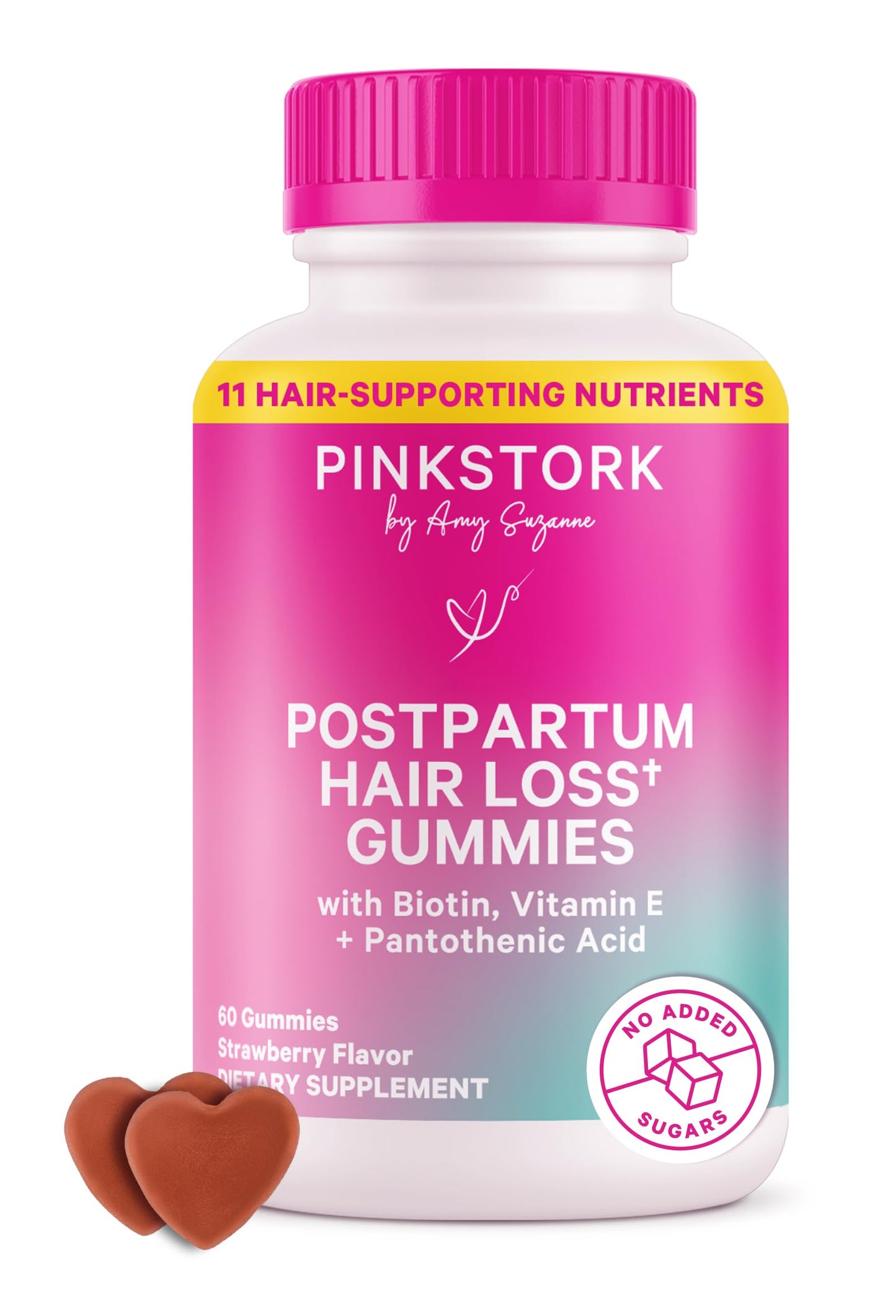 Pink Stork Postpartum Hair Loss Gummies – Biotin, Pantothenic Acid, Vitamin E