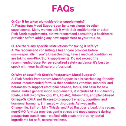 Pink Stork Postpartum Mood Support | Postnatal Hormone Balance for Women