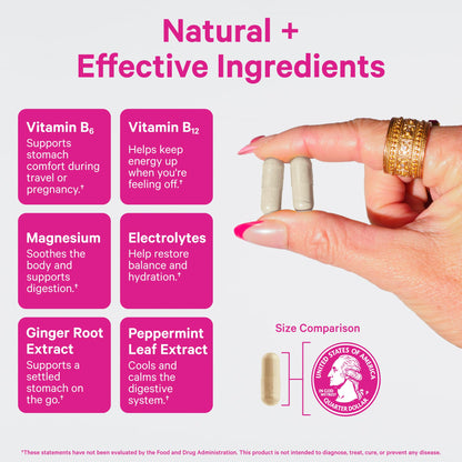 Pink Stork Vitamin B6, Ginger & Electrolyte Capsule – GLP1 Support & Gentle Digestive Balance