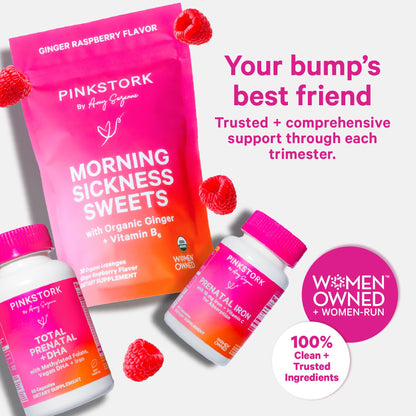 Pink Stork Prenatal Iron Gummies - 20 mg Iron + Vitamin C (Grape)