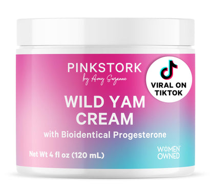 Pink Stork Wild Yam Cream for Hormone Balance | Doctor-Formulated, Unscented 4 oz
