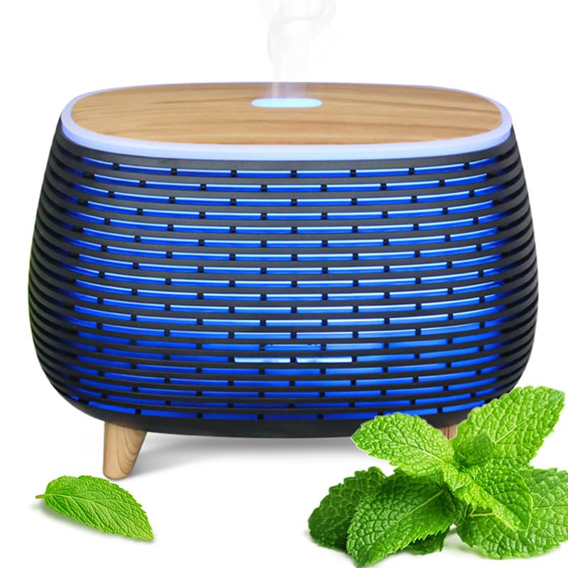 PinPure 400ml Essential Oil Diffuser – Ultrasonic, 2 Mist Modes, Auto-Off, 7 LED Lights