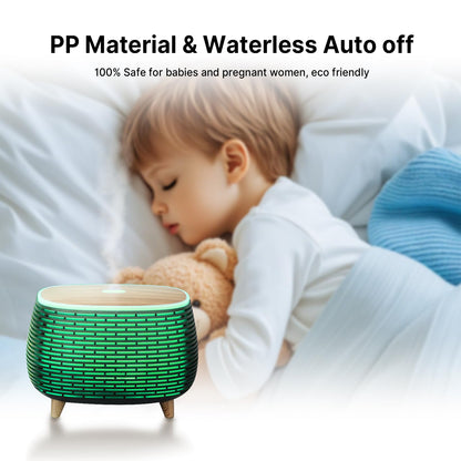 PinPure 400ml Essential Oil Diffuser – Ultrasonic, 2 Mist Modes, Auto-Off, 7 LED Lights