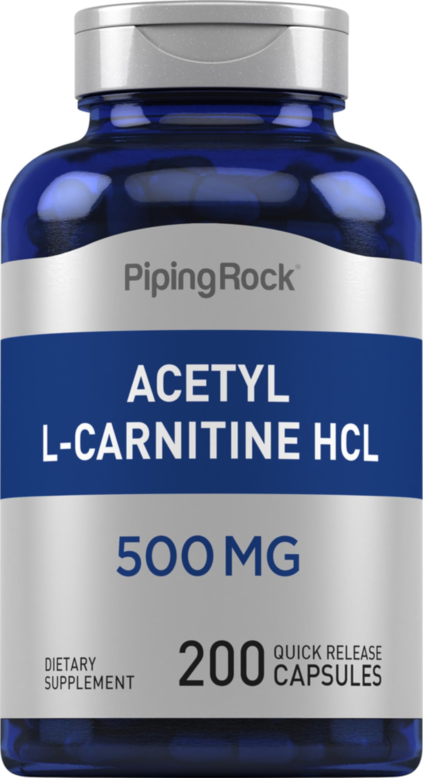 Piping Rock Acetyl L-Carnitine HCL 500 mg – 200 Capsules | Non-GMO & Gluten Free