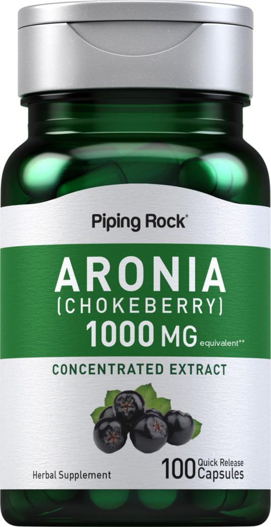 Piping Rock Aronia Berry Capsules 1000mg – 100 Pills | Non-GMO, Gluten Free BritishVita | Premium UK Vitamins & Wellness Supplements