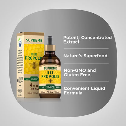 Piping Rock Bee Propolis Extract Tincture – 4 Fl Oz | Non-GMO, Gluten Free
