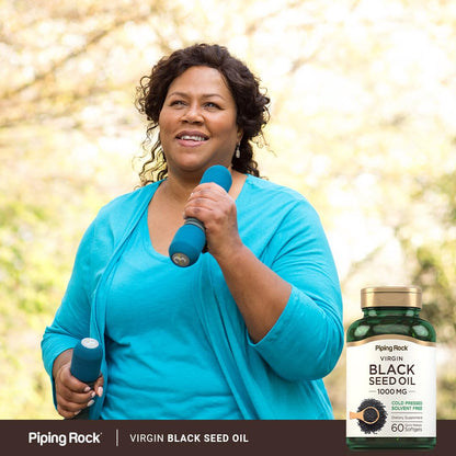 Piping Rock Black Seed Oil Softgel Capsules 1000mg | 60 Ct | Gluten Free & Non-GMO