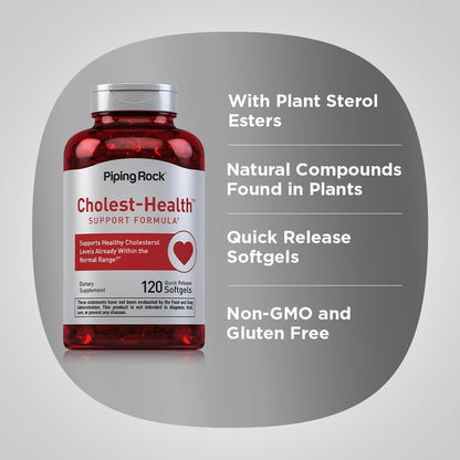 Piping Rock Cholesterol Health Supplement - 120 Softgels | Plant Sterols Formula