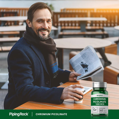 Piping Rock Chromium Picolinate 1000mcg - 360 Tablets | Vegetarian, Non-GMO, Gluten Free | Pack of 2