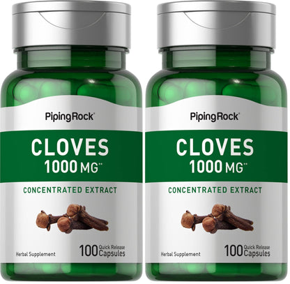 Piping Rock Cloves Capsules 1000mg - Pack of 2 | 100 Pills