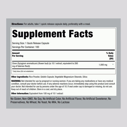 Piping Rock Cloves Capsules 1000mg - Pack of 2 | 100 Pills