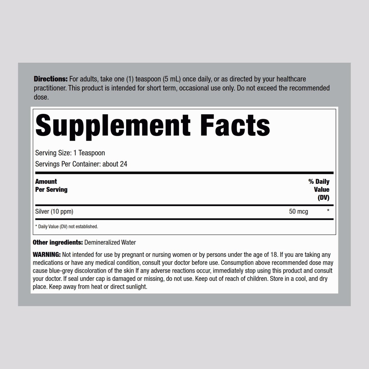 Piping Rock Colloidal Silver Drops 10 ppm, 4 oz | Pack of 2 | Bio Active Premium Grade