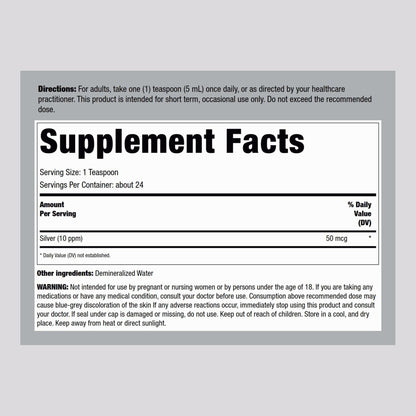 Piping Rock Colloidal Silver Drops 10 ppm, 4 oz | Pack of 2 | Bio Active Premium Grade