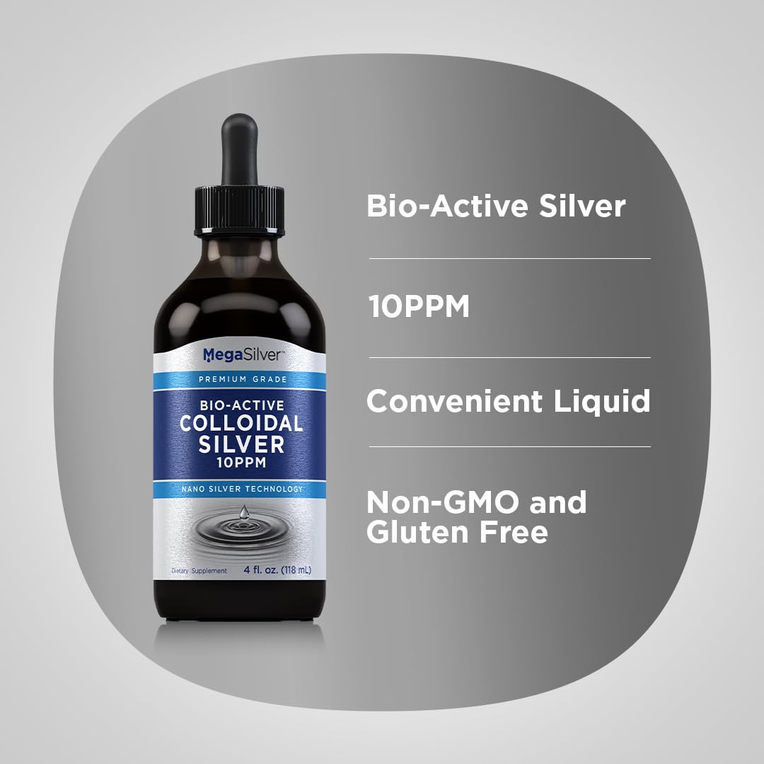 Piping Rock Colloidal Silver Drops 10 ppm, 4 oz | Pack of 2 | Bio Active Premium Grade