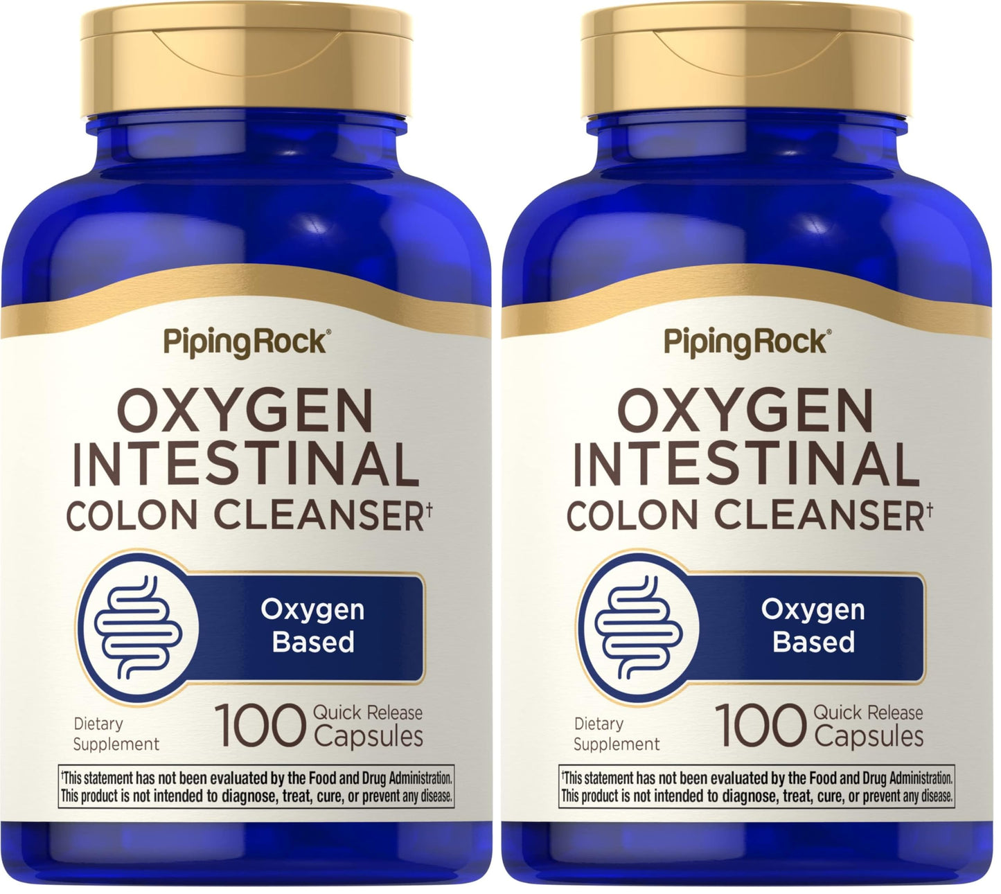 Piping Rock Colon Cleanse | 100 Capsules | Oxy-Tone Oxygen Intestinal Cleanser | Non-GMO, Gluten Free | Pack of 2