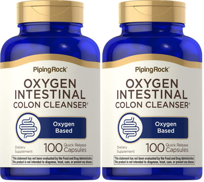Piping Rock Colon Cleanse | 100 Capsules | Oxy-Tone Oxygen Intestinal Cleanser | Non-GMO, Gluten Free | Pack of 2