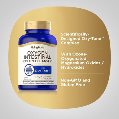 Piping Rock Colon Cleanse | 100 Capsules | Oxy-Tone Oxygen Intestinal Cleanser | Non-GMO, Gluten Free | Pack of 2