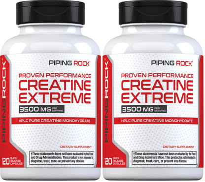 Piping Rock Creatine Monohydrate Capsules 3500 mg – 120 Count (Pack of 2)