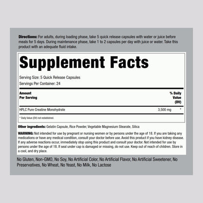 Piping Rock Creatine Monohydrate Capsules 3500 mg – 120 Count (Pack of 2)
