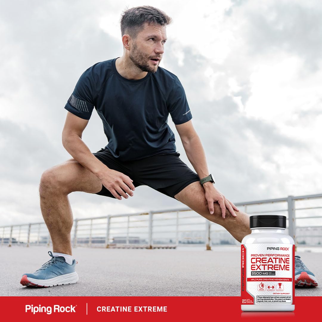 Piping Rock Creatine Monohydrate Capsules 3500 mg – 120 Count (Pack of 2)