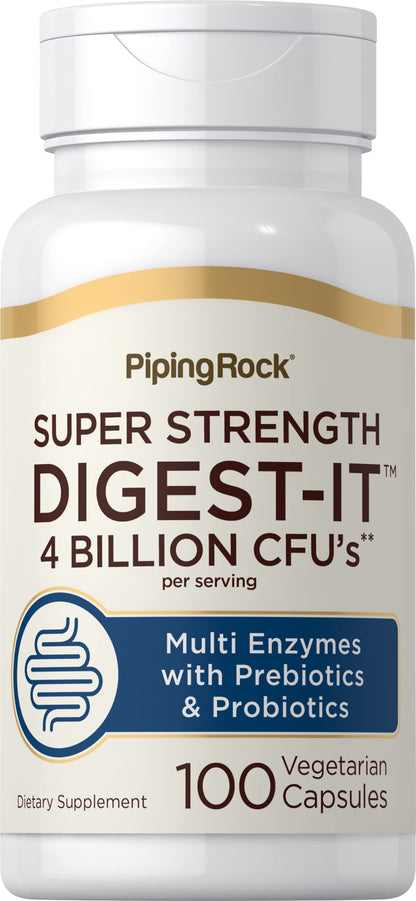 Piping Rock Digestive Enzymes with Probiotics & Prebiotics - 100 Capsules