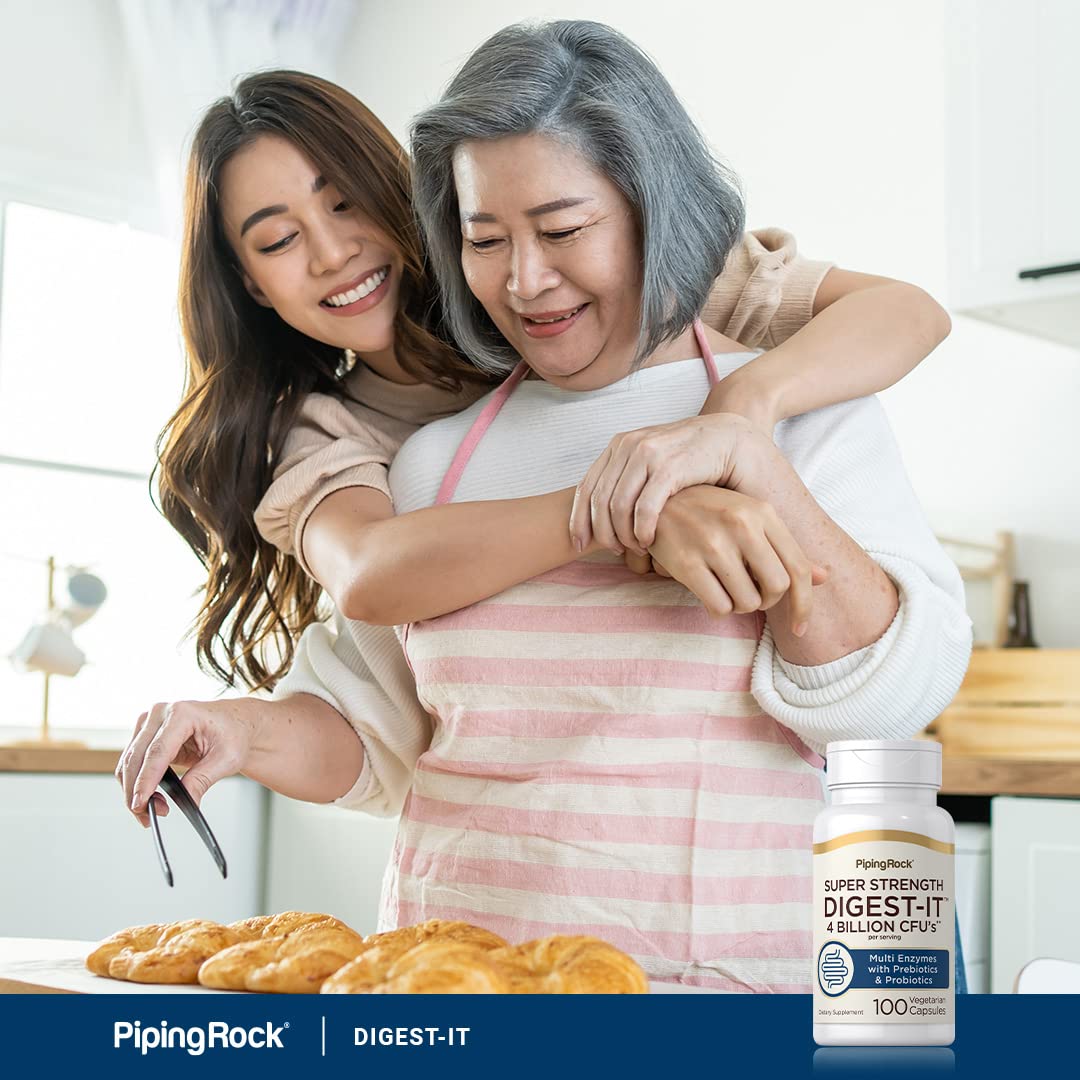 Piping Rock Digestive Enzymes with Probiotics & Prebiotics - 100 Capsules