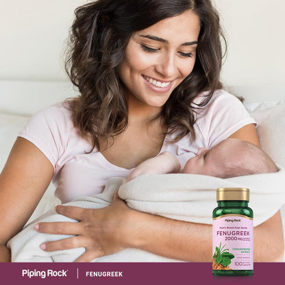 Piping Rock Fenugreek Capsules 2000mg | 100 Pills | Pack of 2 | Non-GMO, Gluten Free