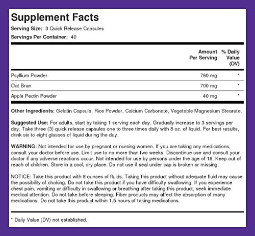 Piping Rock Fiber Complex Supplement | 1500mg, 120 Capsules | Pack of 2 | Non-GMO, Gluten Free