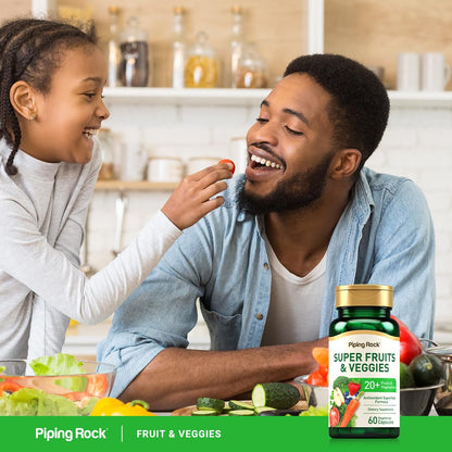 Piping Rock Fruits & Veggies – 60 Capsules | Pack of 2 | Non-GMO, Gluten Free