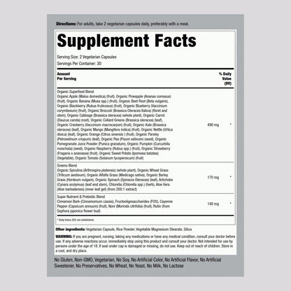 Piping Rock Fruits & Veggies – 60 Capsules | Pack of 2 | Non-GMO, Gluten Free