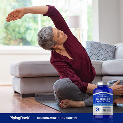 Piping Rock Glucosamine Chondroitin MSM Plus Turmeric – 180 Caplets | Double Strength