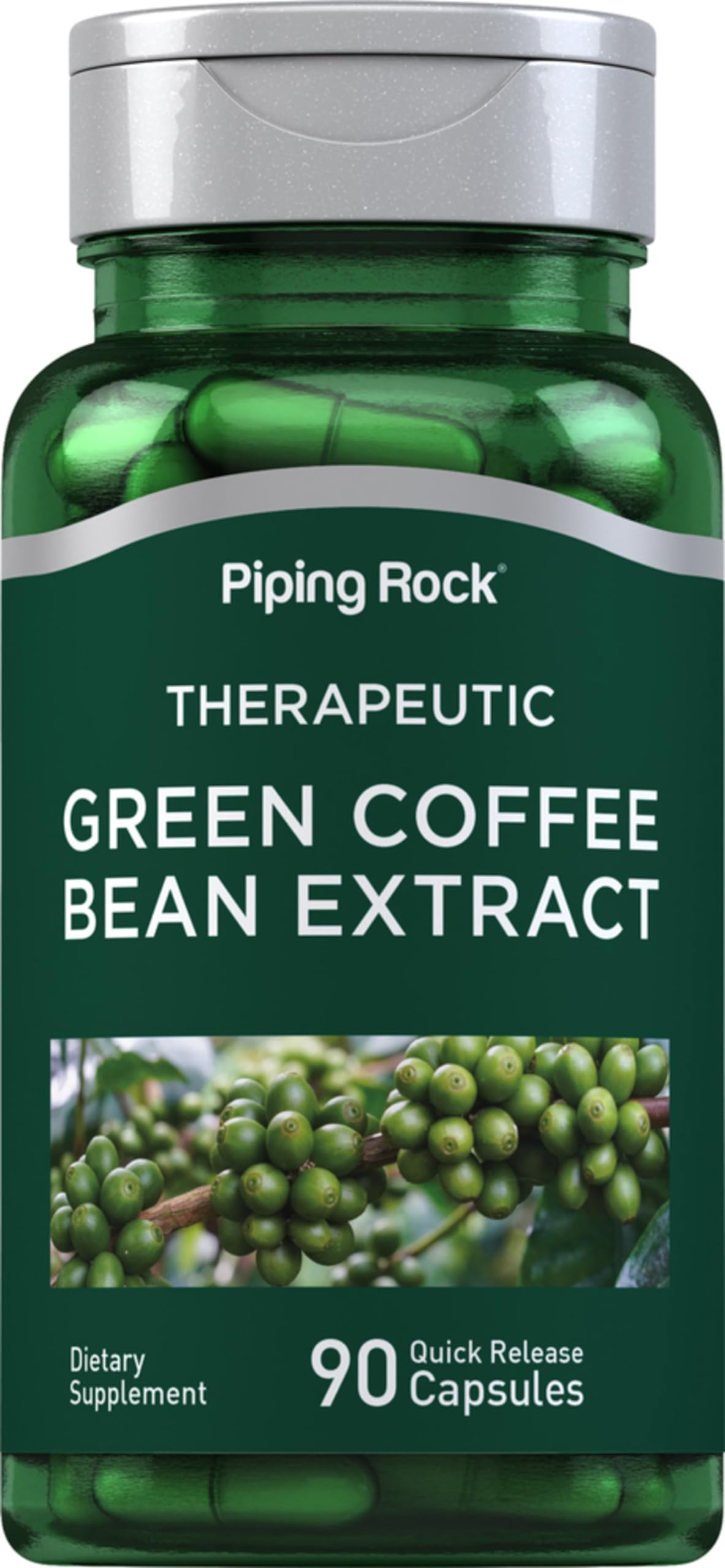 Piping Rock Green Coffee Bean Extract 8000 mg - 90 Capsules | Non-GMO & Gluten Free