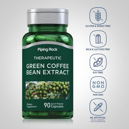 Piping Rock Green Coffee Bean Extract 8000 mg - 90 Capsules | Non-GMO & Gluten Free