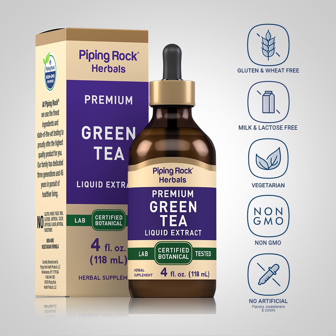 Piping Rock Green Tea Extract Liquid 4 oz – Premium Herbal Supplement