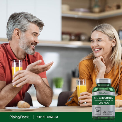 Piping Rock GTF Chromium 200 mcg | 250 Capsules | Glucose Tolerance Factor Supplement | Non-GMO & Gluten Free (Pack of 2)