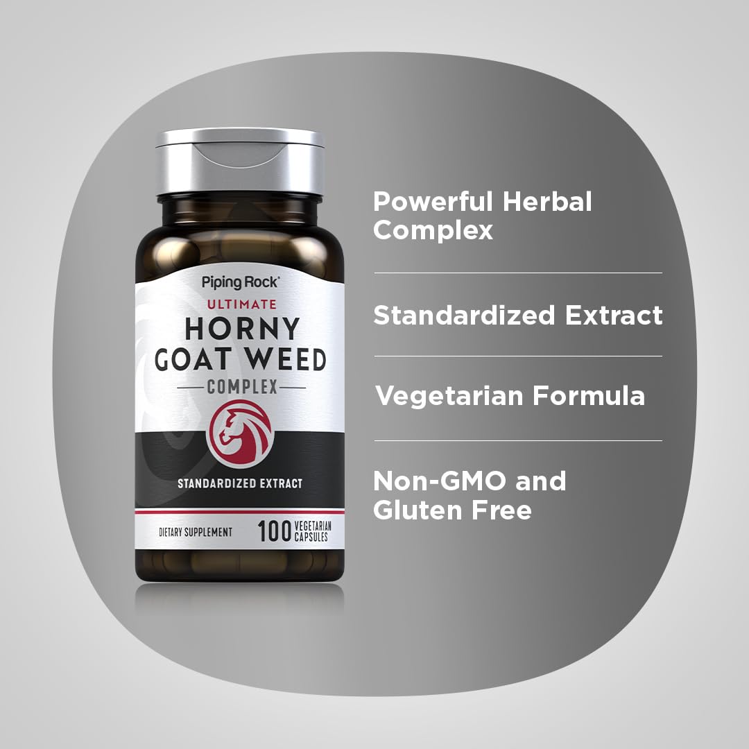 Piping Rock Horny Goat Weed for Men – 100 Capsules | Ultimate Complex