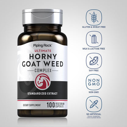 Piping Rock Horny Goat Weed for Men – 100 Capsules | Ultimate Complex