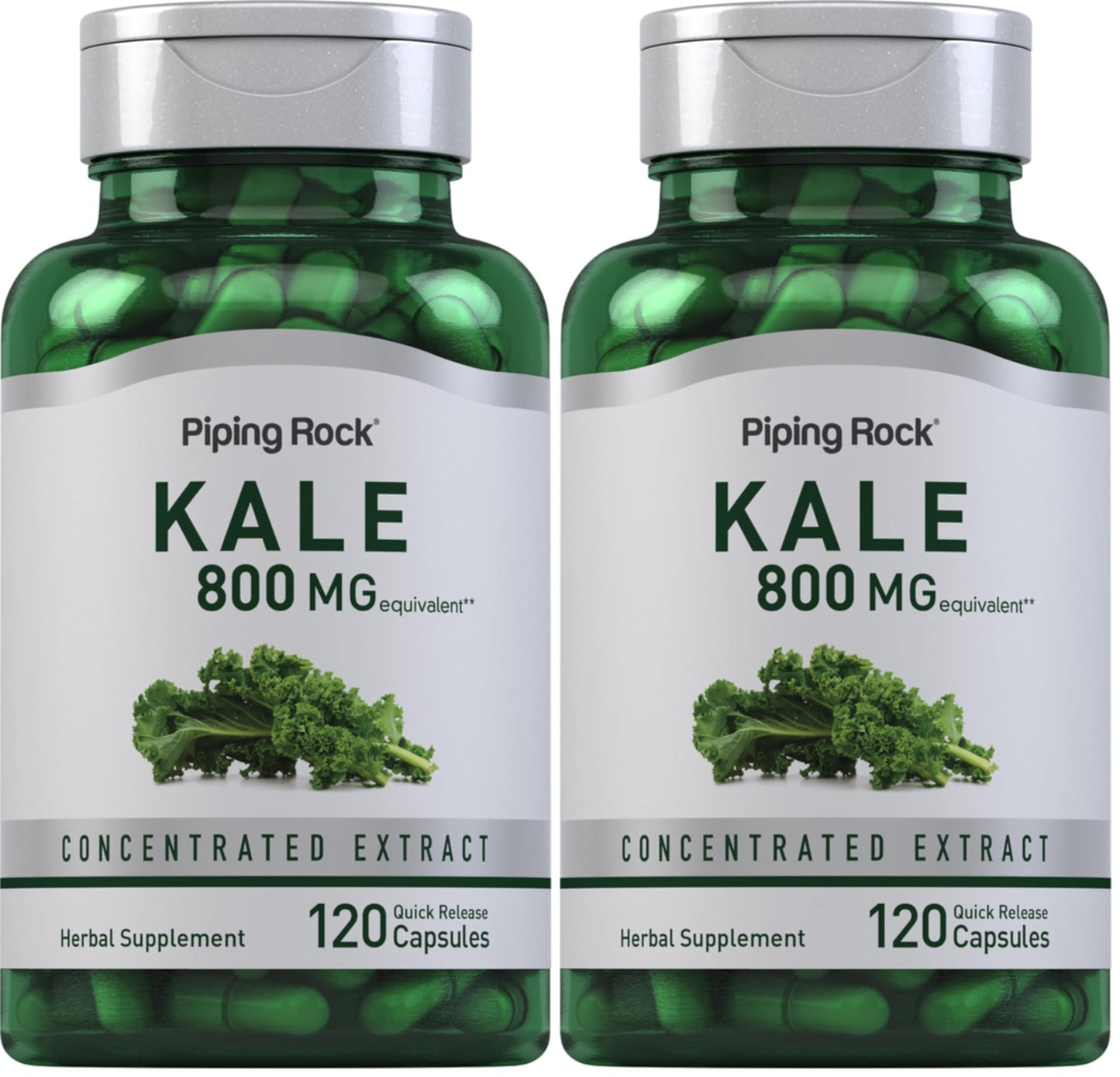 Piping Rock Kale Extract Capsules 800mg – 120 Count (Pack of 2) | Gluten Free & Non-GMO