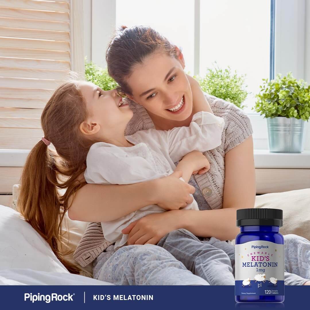 Piping Rock Kids Melatonin 1mg | 120 Chewables | Pack of 2