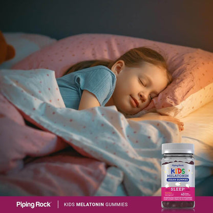 Piping Rock Kids Melatonin Gummy 1mg – Cherry, 90 Gummies | Vegan, Non-GMO, Gluten Free (Pack of 2)