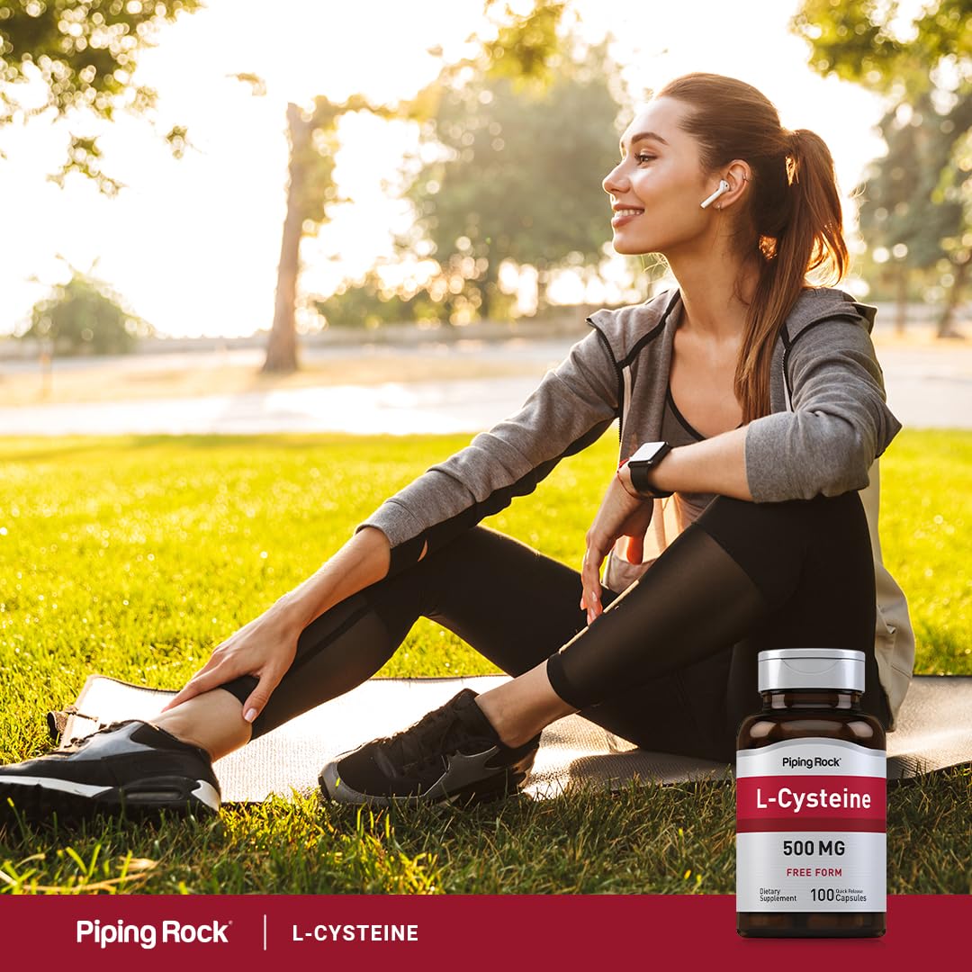 Piping Rock L-Cysteine 500 mg – 100 Capsules | Free Form, Non-GMO & Gluten Free