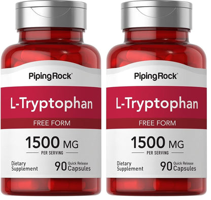 Piping Rock L-Tryptophan 1500mg | 90 Powder Capsules | Non-GMO, Gluten Free