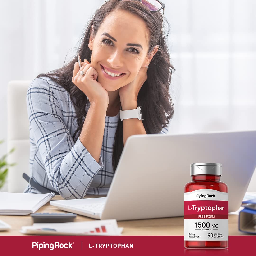 Piping Rock L-Tryptophan 1500mg | 90 Powder Capsules | Non-GMO, Gluten Free